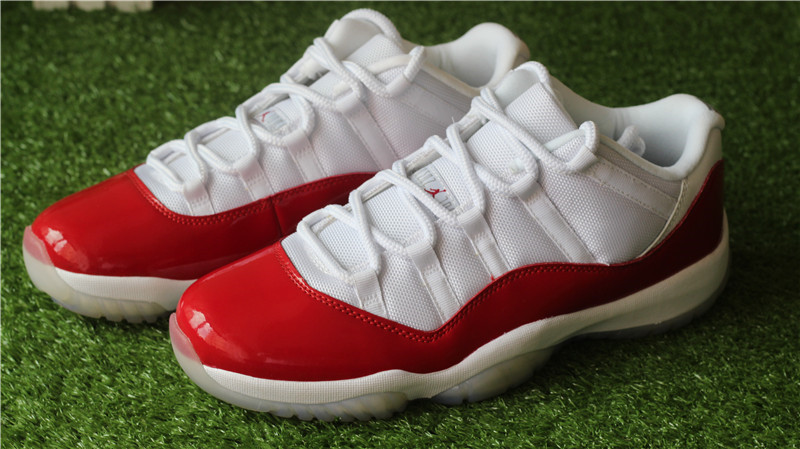 Authentic Air Jordan 11 Low White Varsity Red Cherry